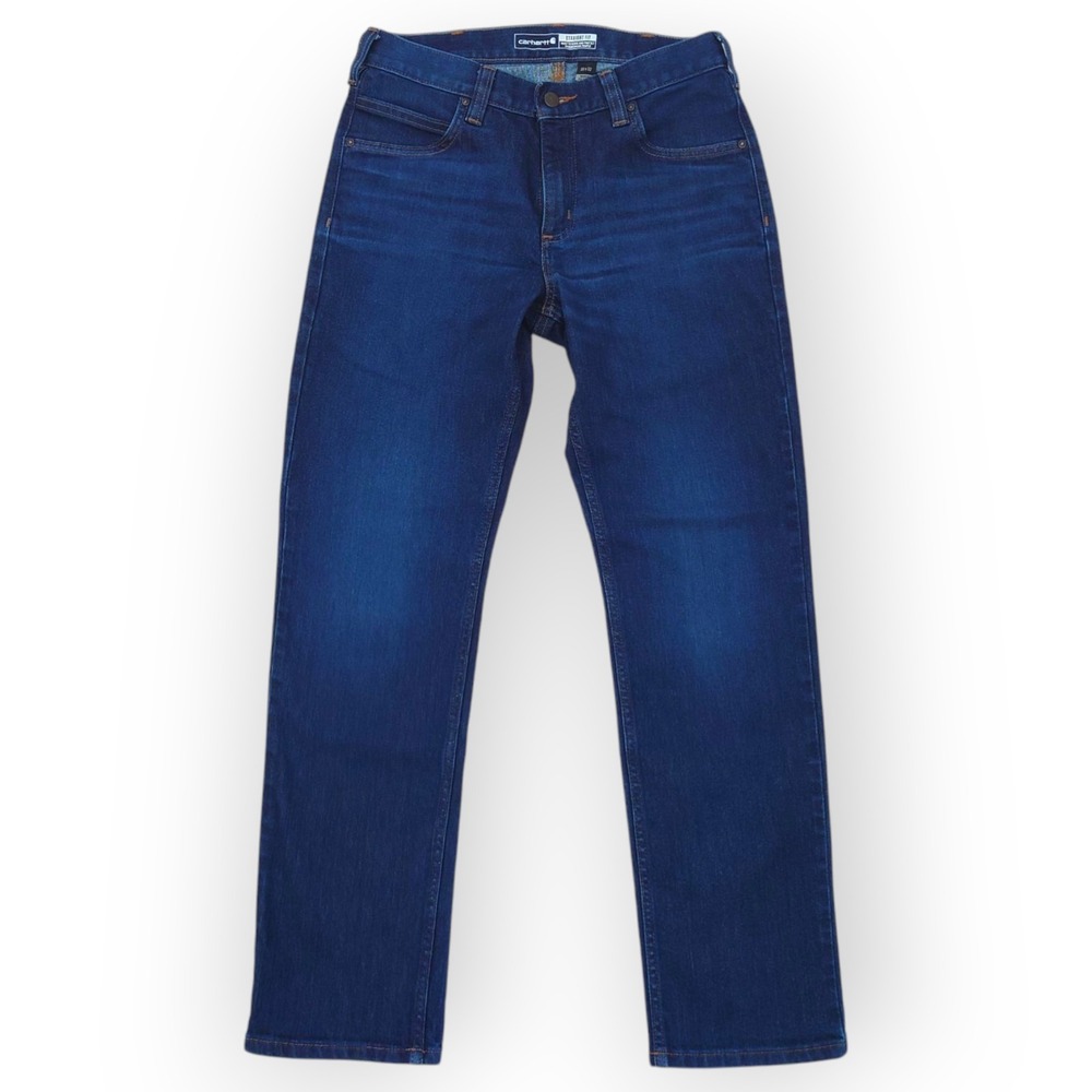 Carhartt Jeans Mens 30x32 Force Straight Fit Low Rise Tapered Blue 104945-H43